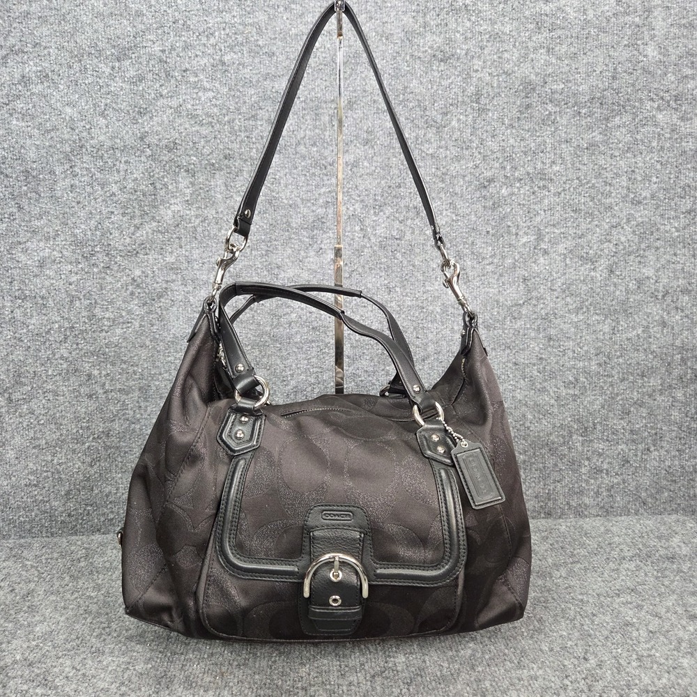 Coach Black Canvas Signature Campbell Convertible Satchel‎ Bag F26243 Y2k